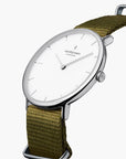 Native - SET Weißes Ziffernblatt Silber | Mesh / Nato Bohème / Schwarz