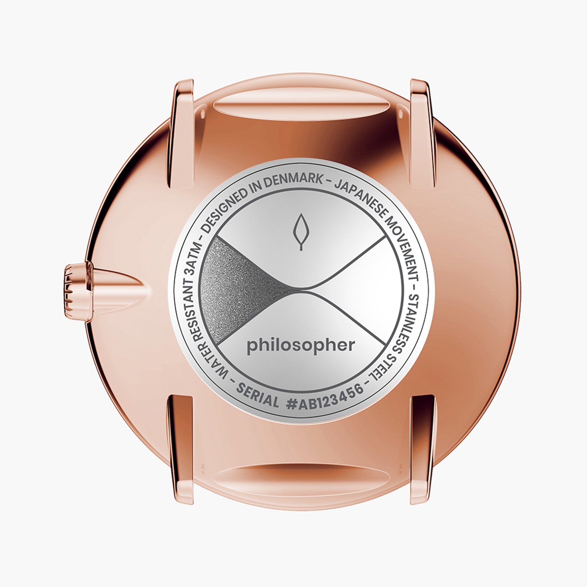 Philosopher - SET Weißes Ziffernblatt Roségold | Armbänder 5-Link / Braun