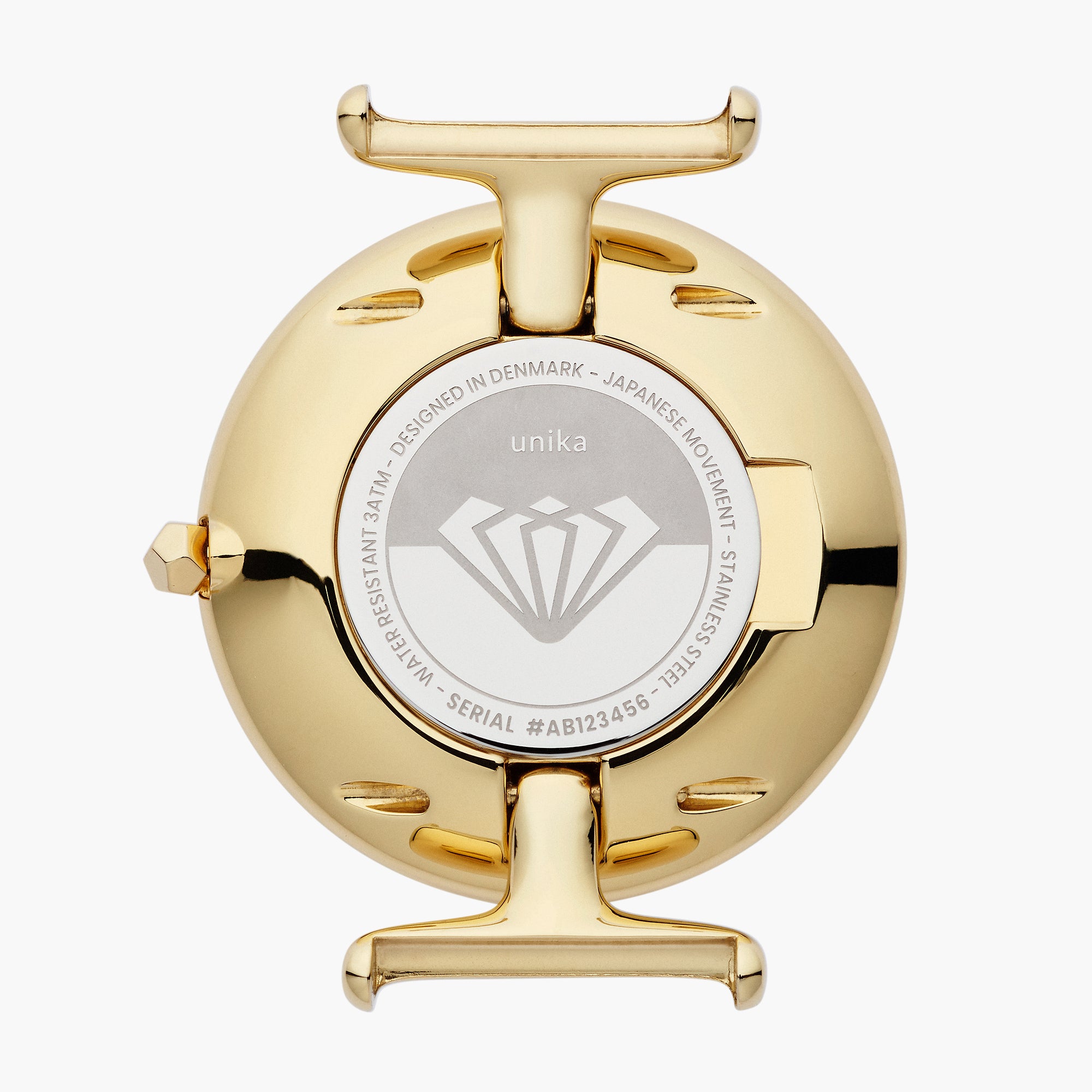 Unika - SET Poliertes Edelstahl Ziffernblatt Gold | Armbänder Braun / Grau / Schwarz